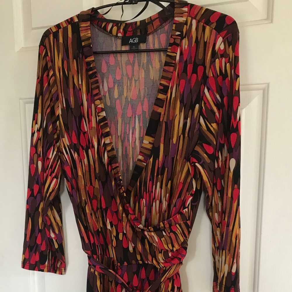 Beautiful AGB Jewel Tone Wrap dress